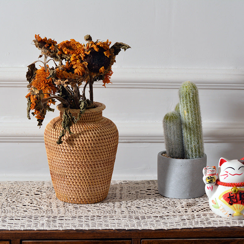 Woven Tabletop Flower Baskets