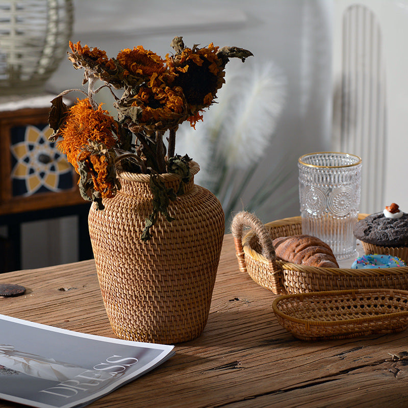 Woven Tabletop Flower Baskets