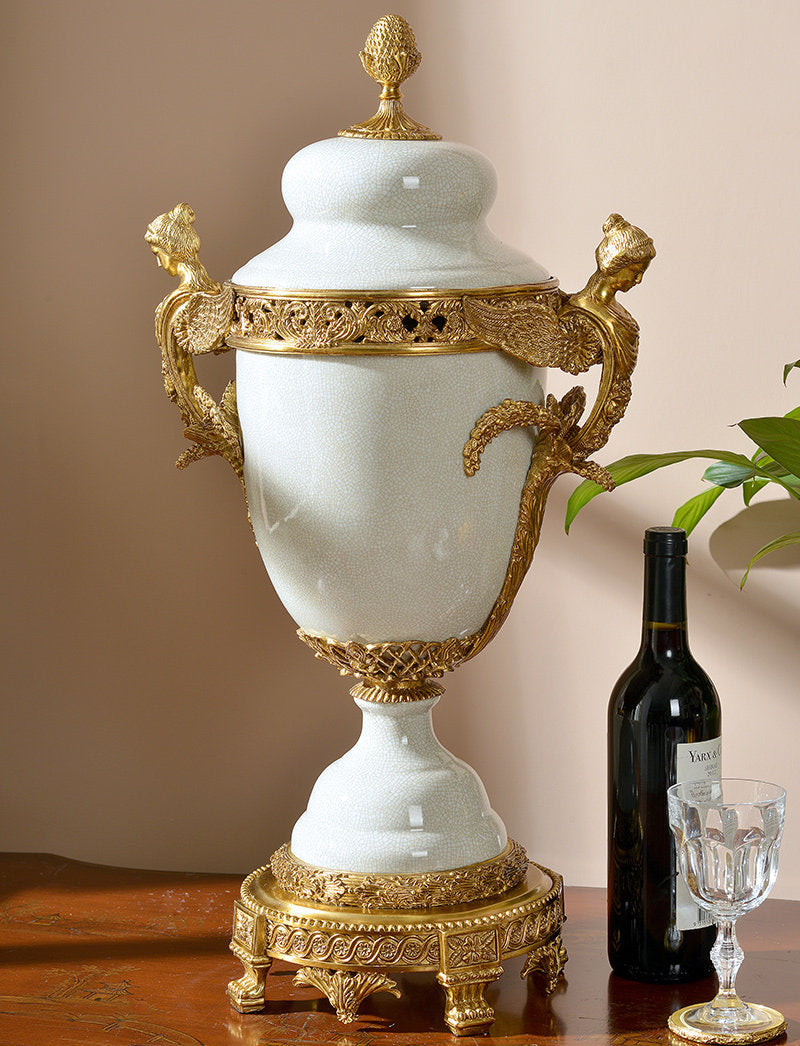 Ceramic And Copper Home Decor Vases For Villas And Hotels