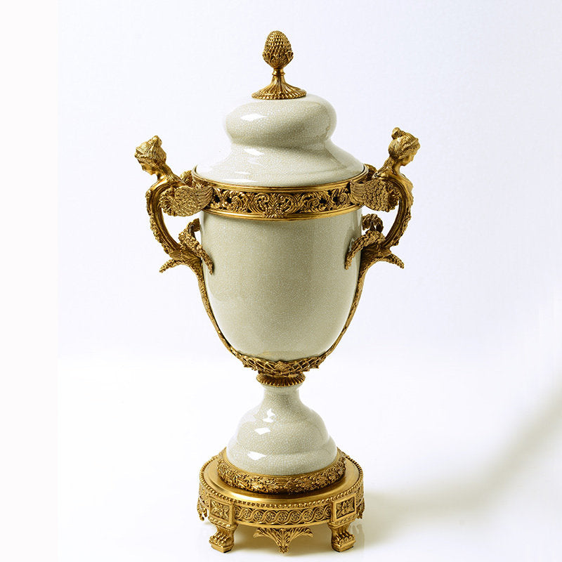 Ceramic And Copper Home Decor Vases For Villas And Hotels