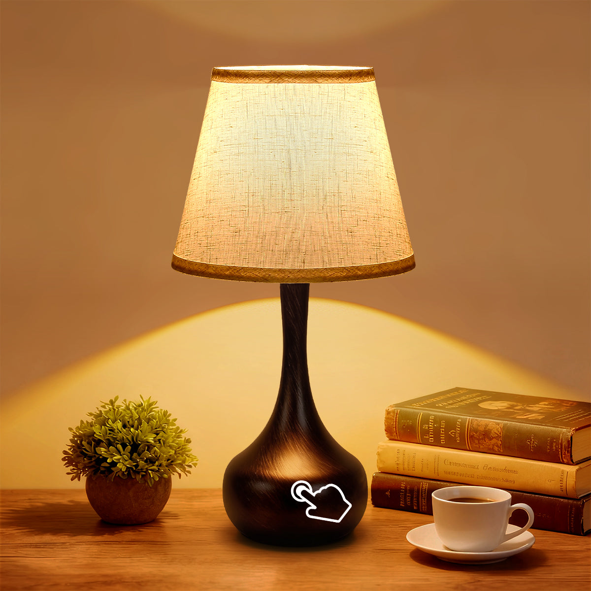 Touch Lamps For Nightstand Bedside Lamps Set Of 2, 3 Way Dimmable Light For Bedoom, Desk, Living Room,Sofa Table-LED Bulbs Included