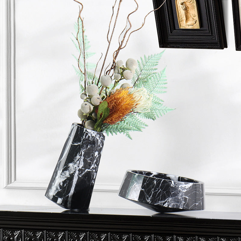 Natural Marble Decorative Vase Home Decor Item