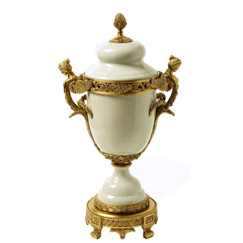 Ceramic And Copper Home Decor Vases For Villas And Hotels