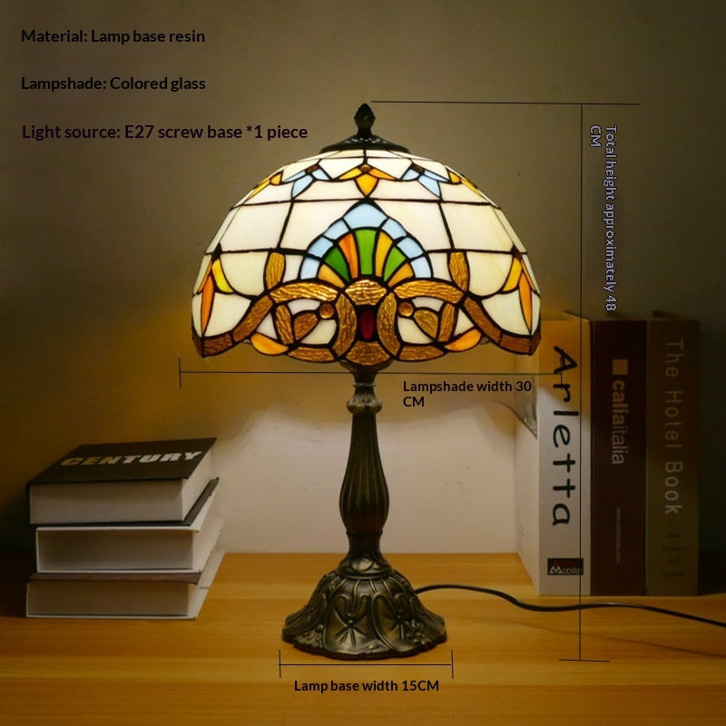 Lamp Bedroom Bedside Lamp Retro Bar Yellow Glass Lamp Resin Base Table Lamps Makeup Table Side Table Led Lights